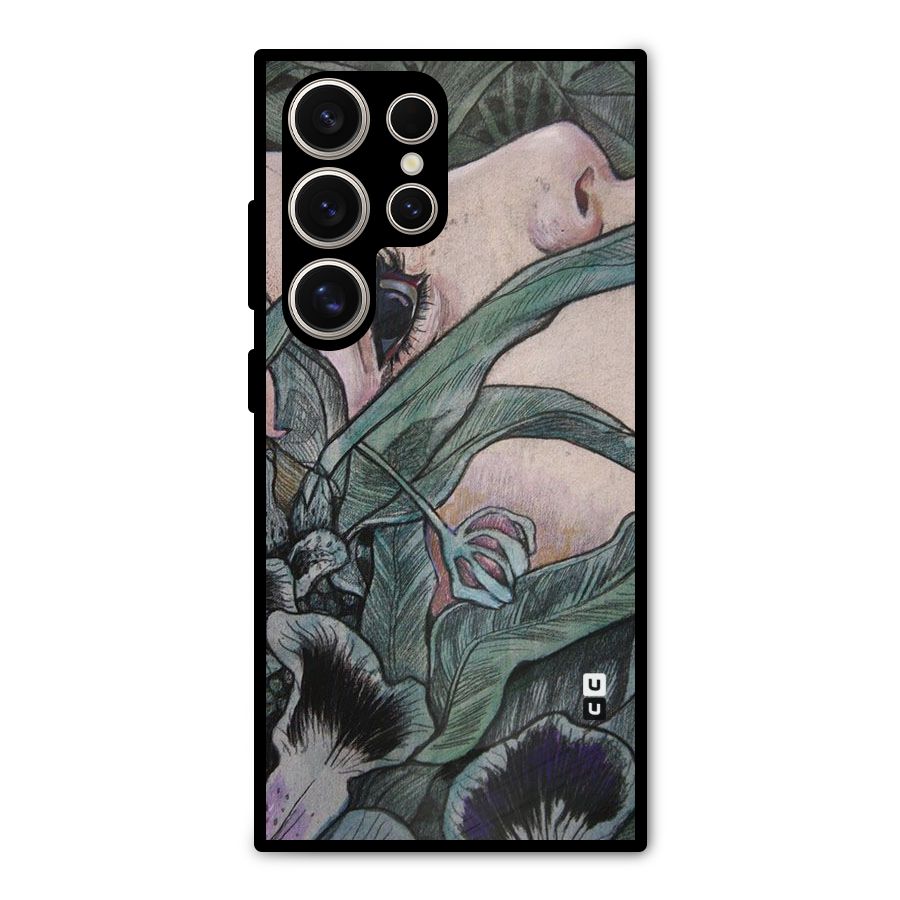Girl Grass Art Metal Back Case for Galaxy S24 Ultra