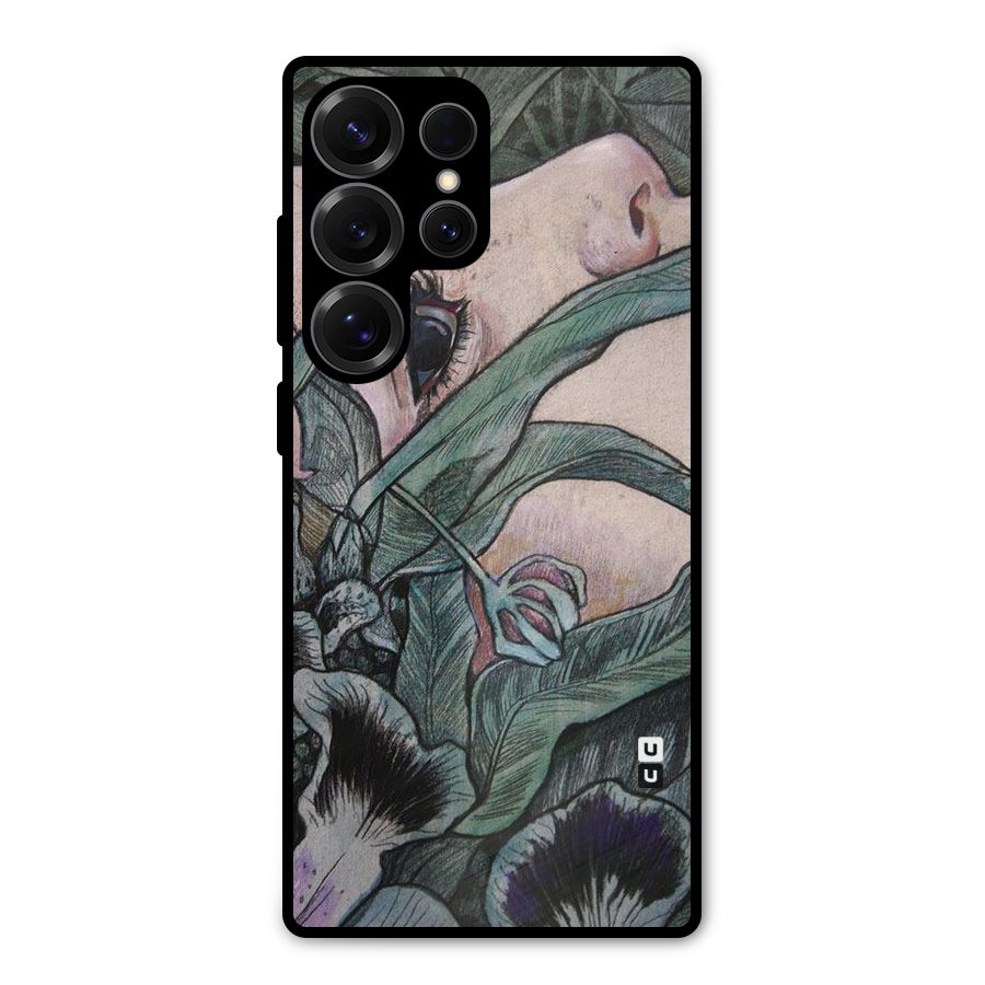 Girl Grass Art Metal Back Case for Galaxy S25 Ultra