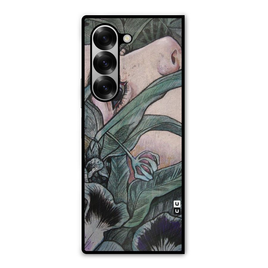 Girl Grass Art Metal Back Case for Galaxy Z Fold6