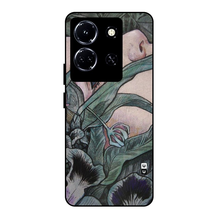 Girl Grass Art Metal Back Case for Infinix Note 30 5G