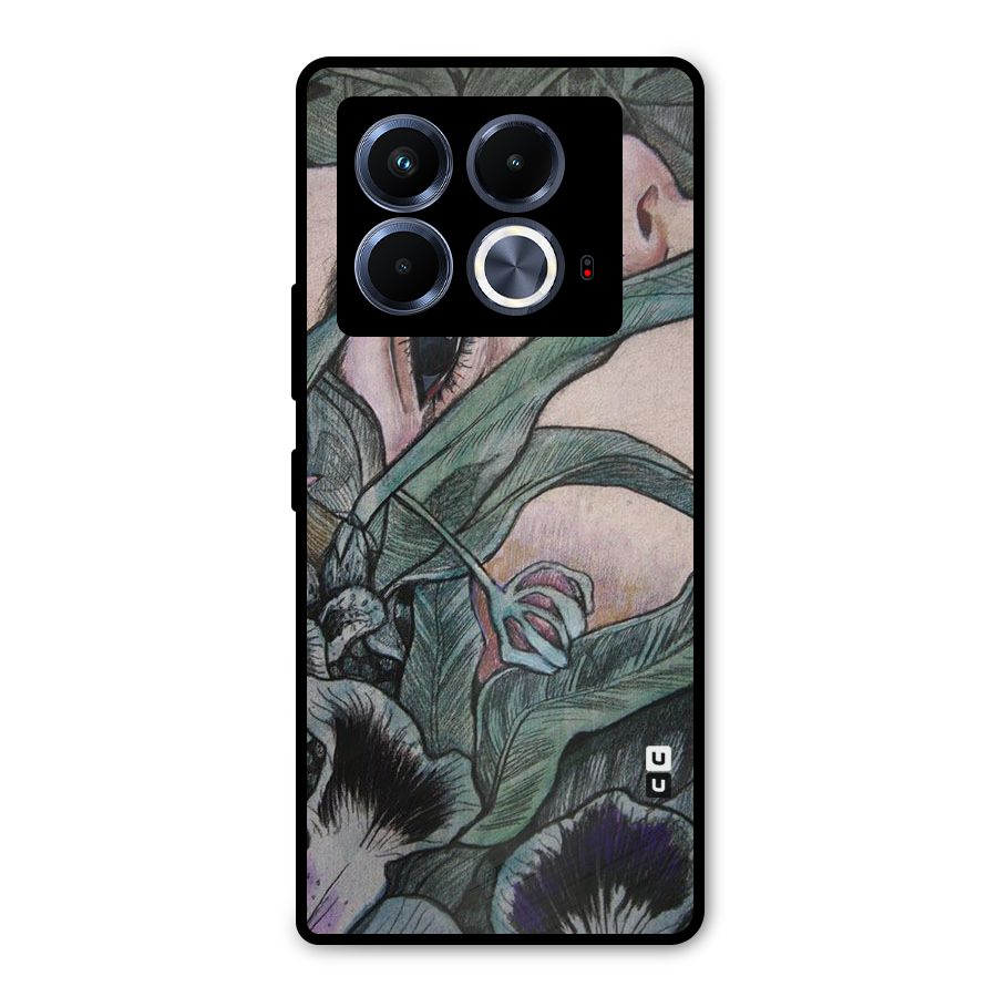 Girl Grass Art Metal Back Case for Infinix Note 40 5G