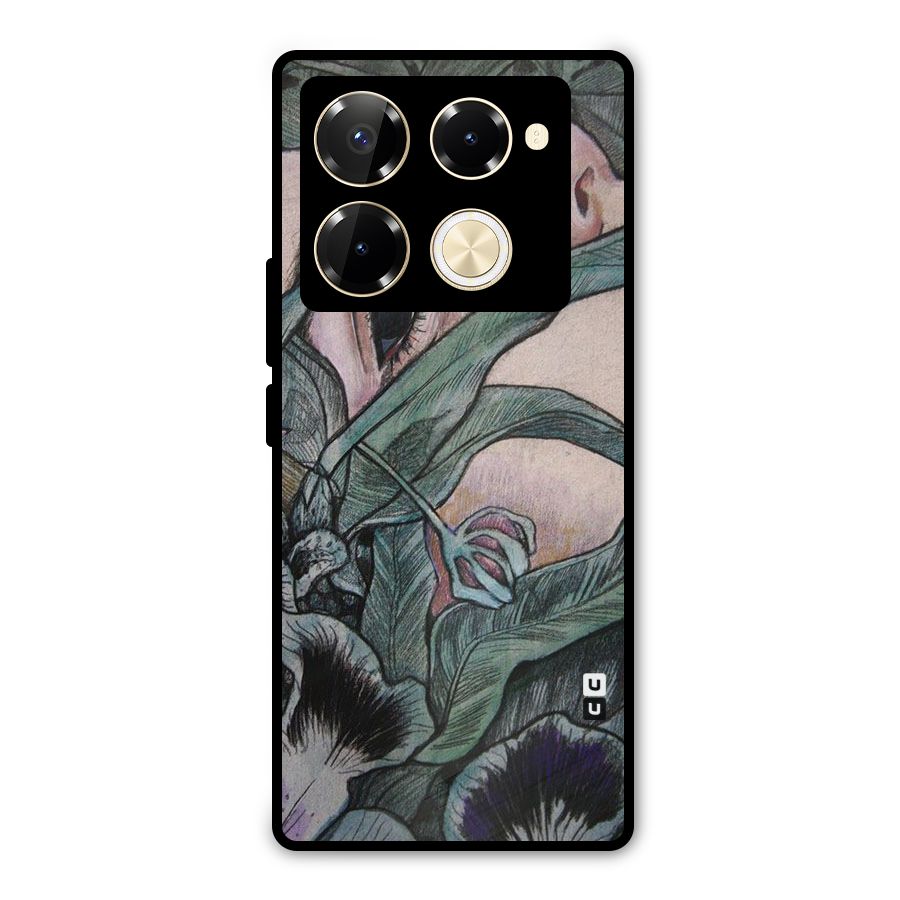 Girl Grass Art Metal Back Case for Infinix Note 40 Pro
