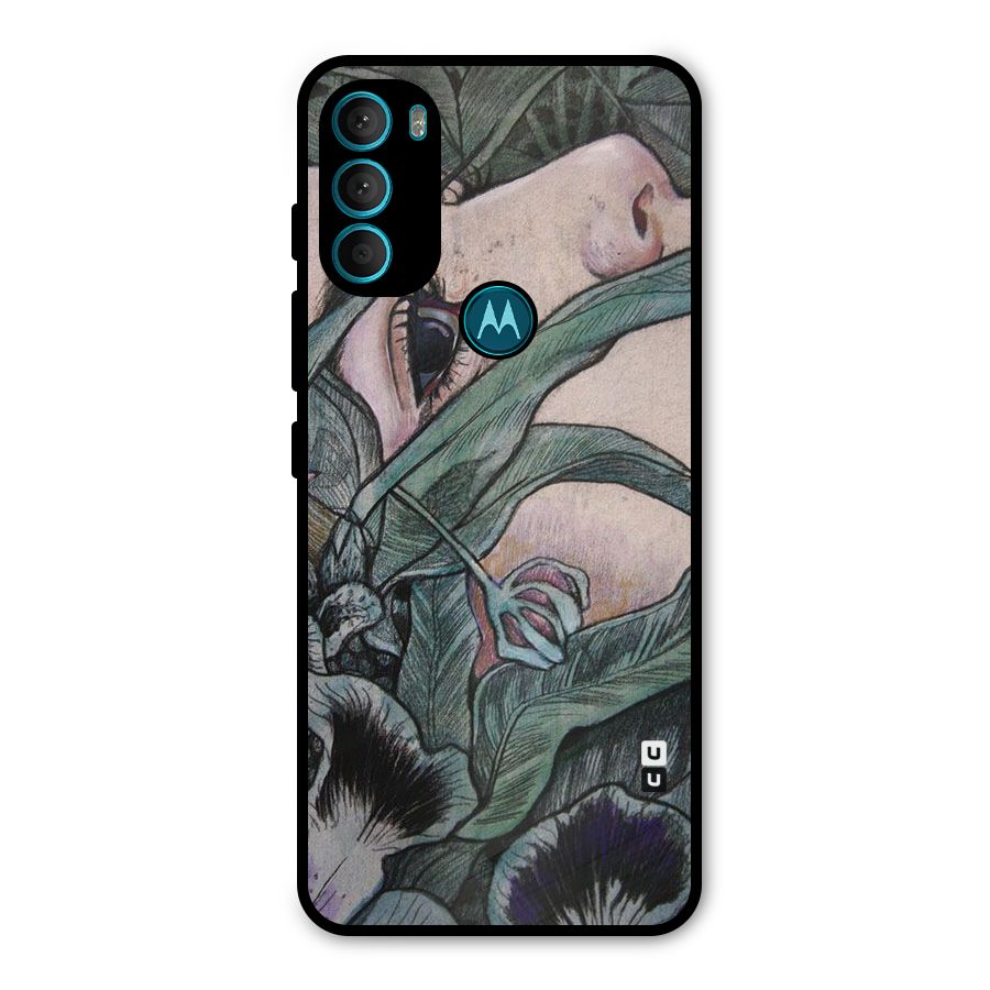 Girl Grass Art Metal Back Case for Moto G71 5G