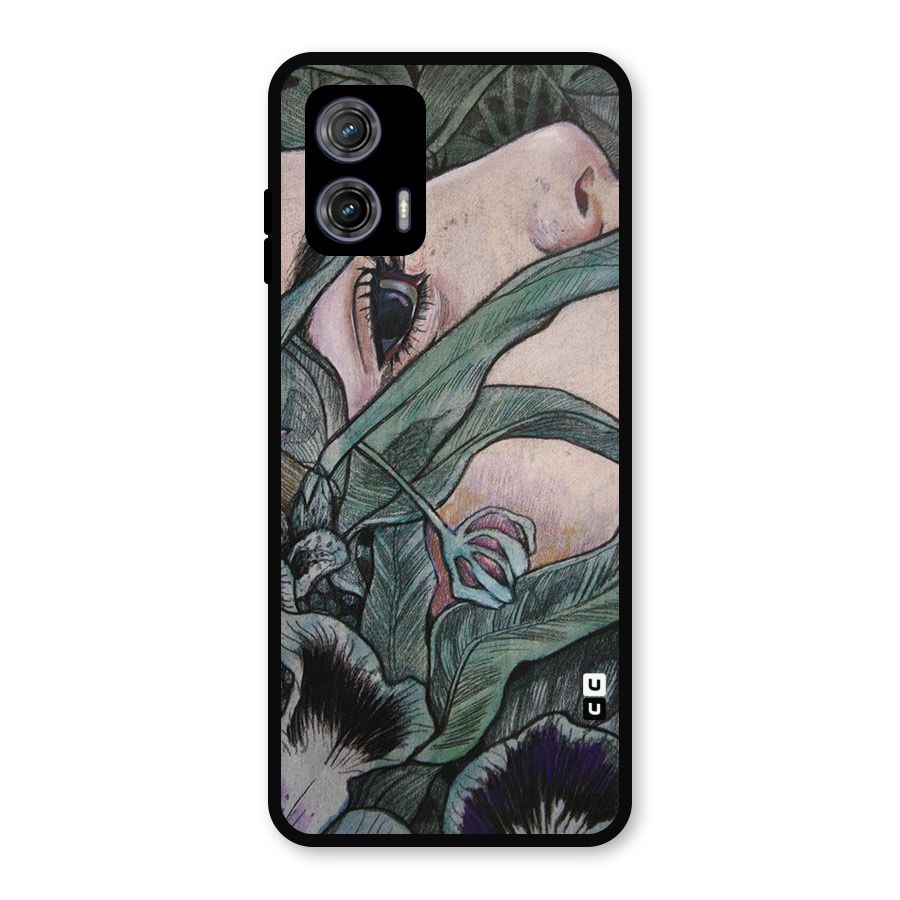 Girl Grass Art Metal Back Case for Moto G73
