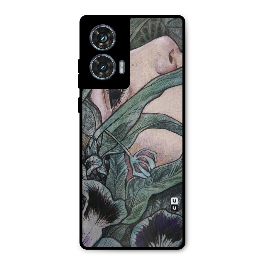 Girl Grass Art Metal Back Case for Motorola Edge 50 Fusion