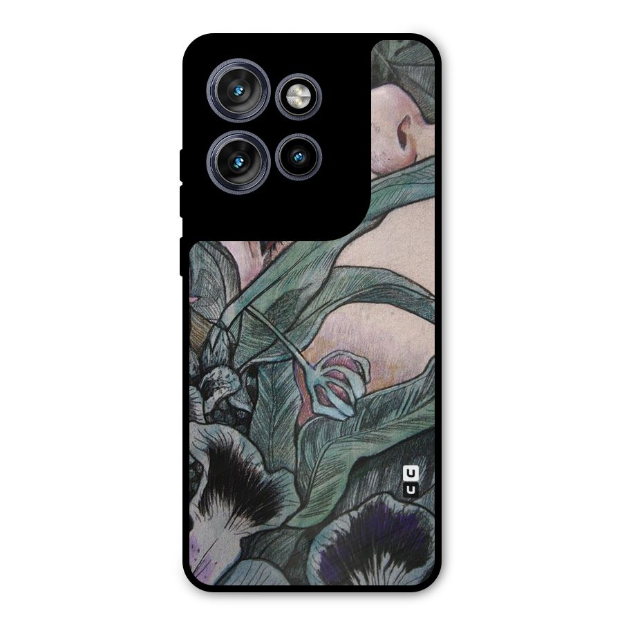 Girl Grass Art Metal Back Case for Motorola Edge 50 Neo