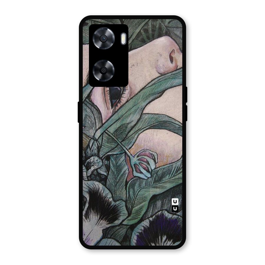 Girl Grass Art Metal Back Case for Oppo A57 2022