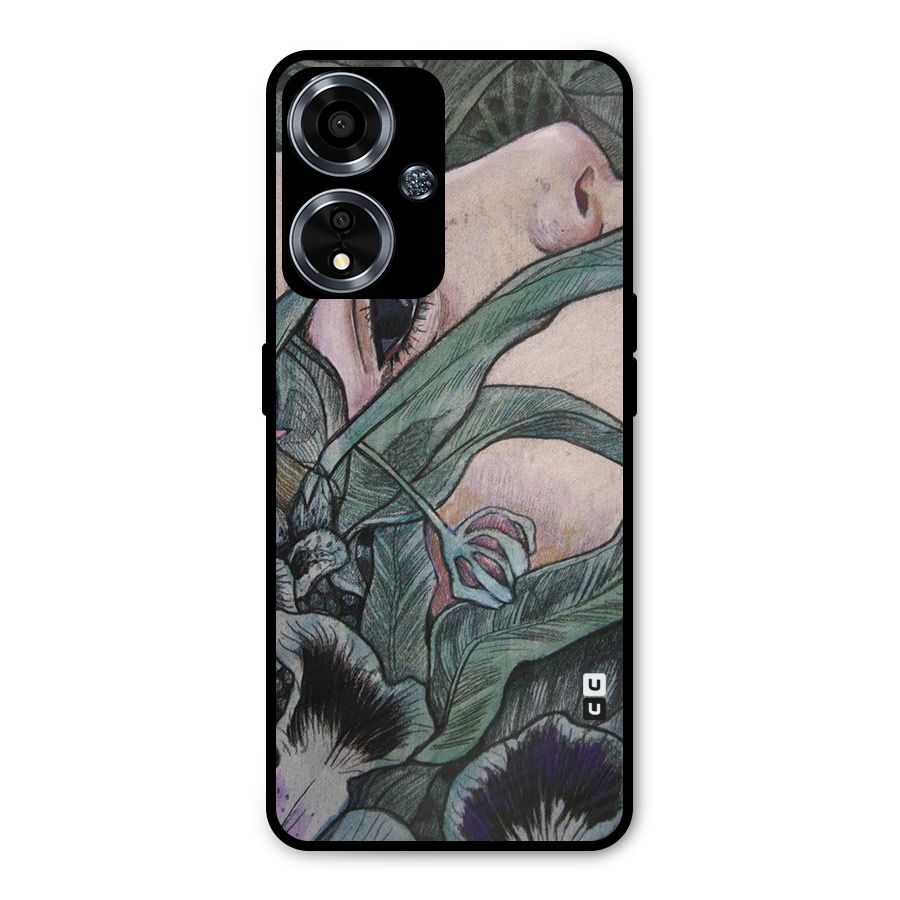 Girl Grass Art Metal Back Case for Oppo A59