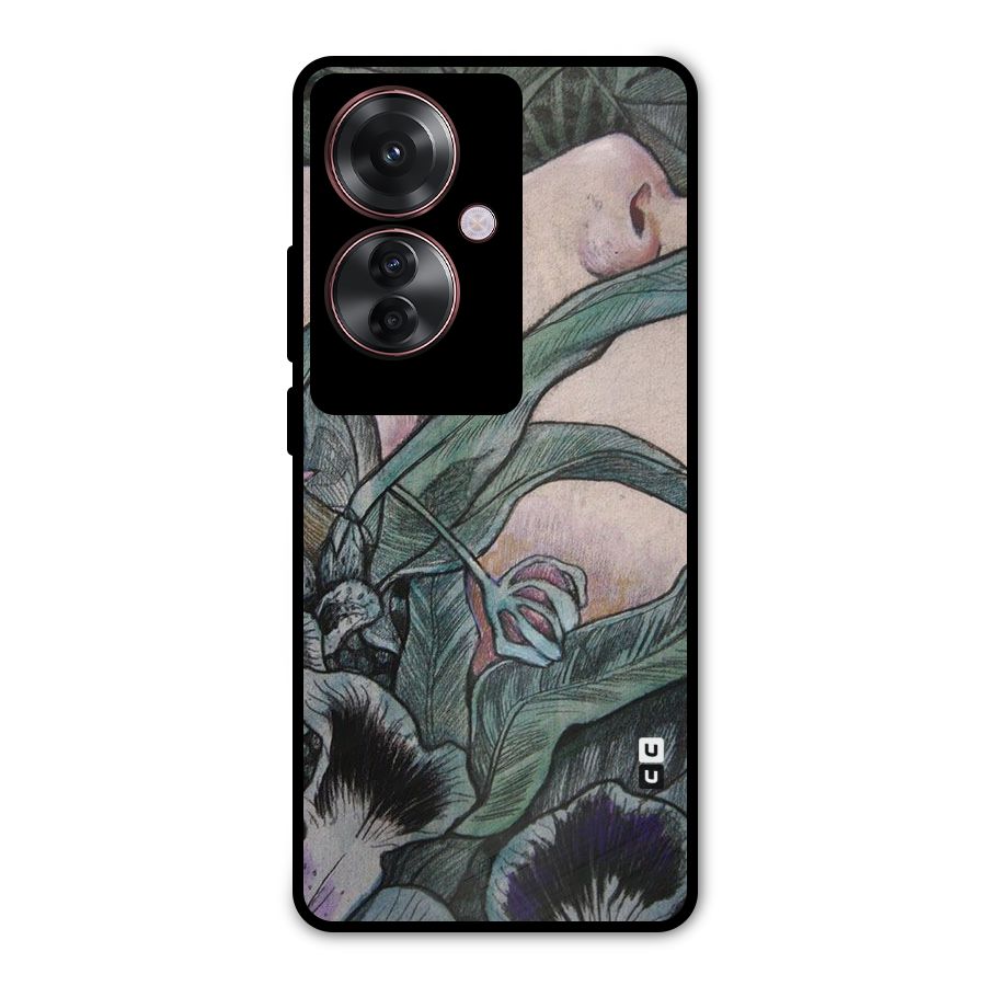 Girl Grass Art Metal Back Case for Oppo F25 Pro