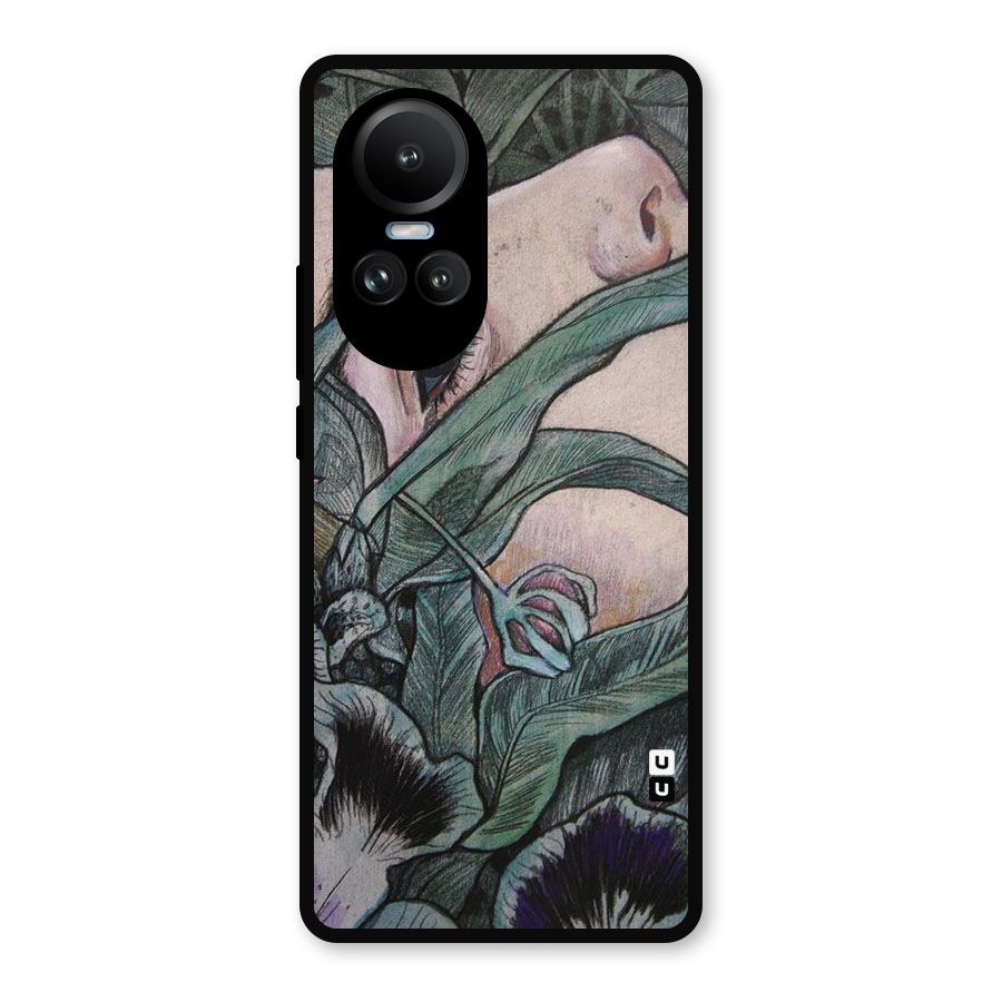 Girl Grass Art Metal Back Case for Oppo Reno10