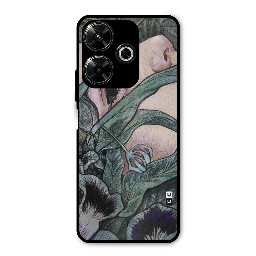 Girl Grass Art Metal Back Case for Poco M6 Plus