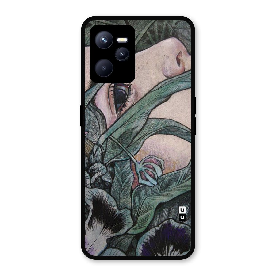 Girl Grass Art Metal Back Case for Realme C35