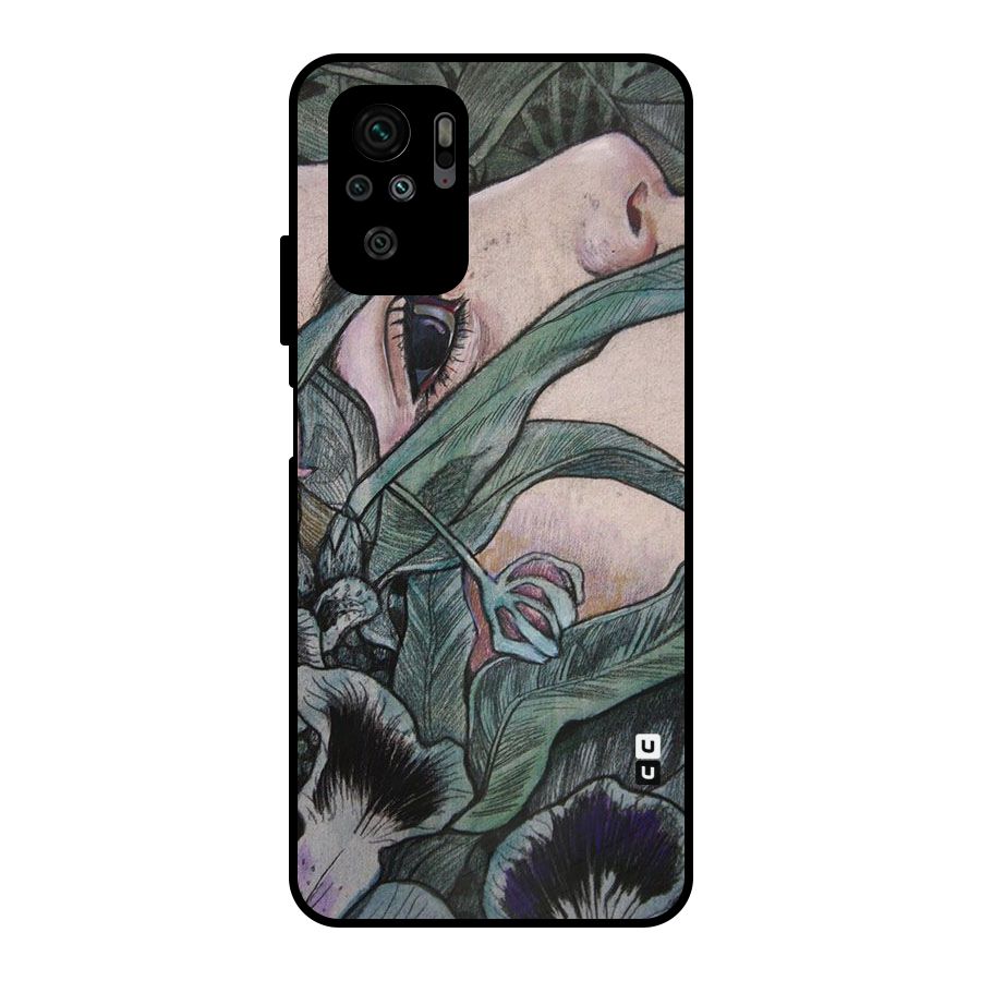 Girl Grass Art Metal Back Case for Redmi Note 10S