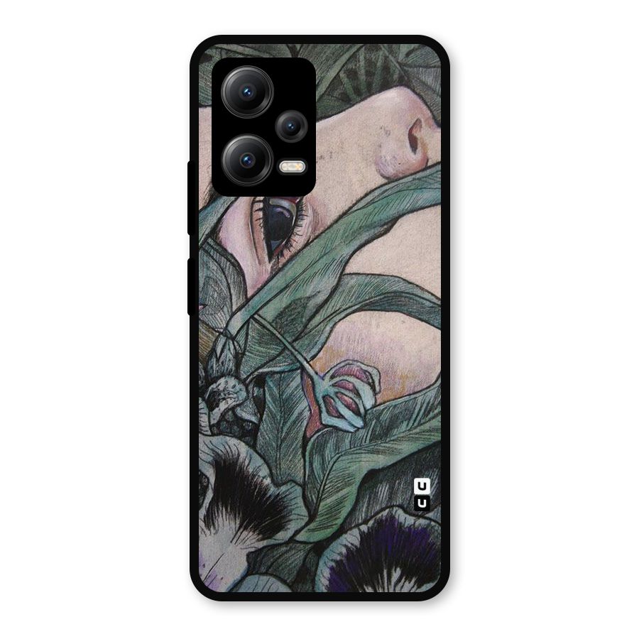 Girl Grass Art Metal Back Case for Redmi Note 12 5G