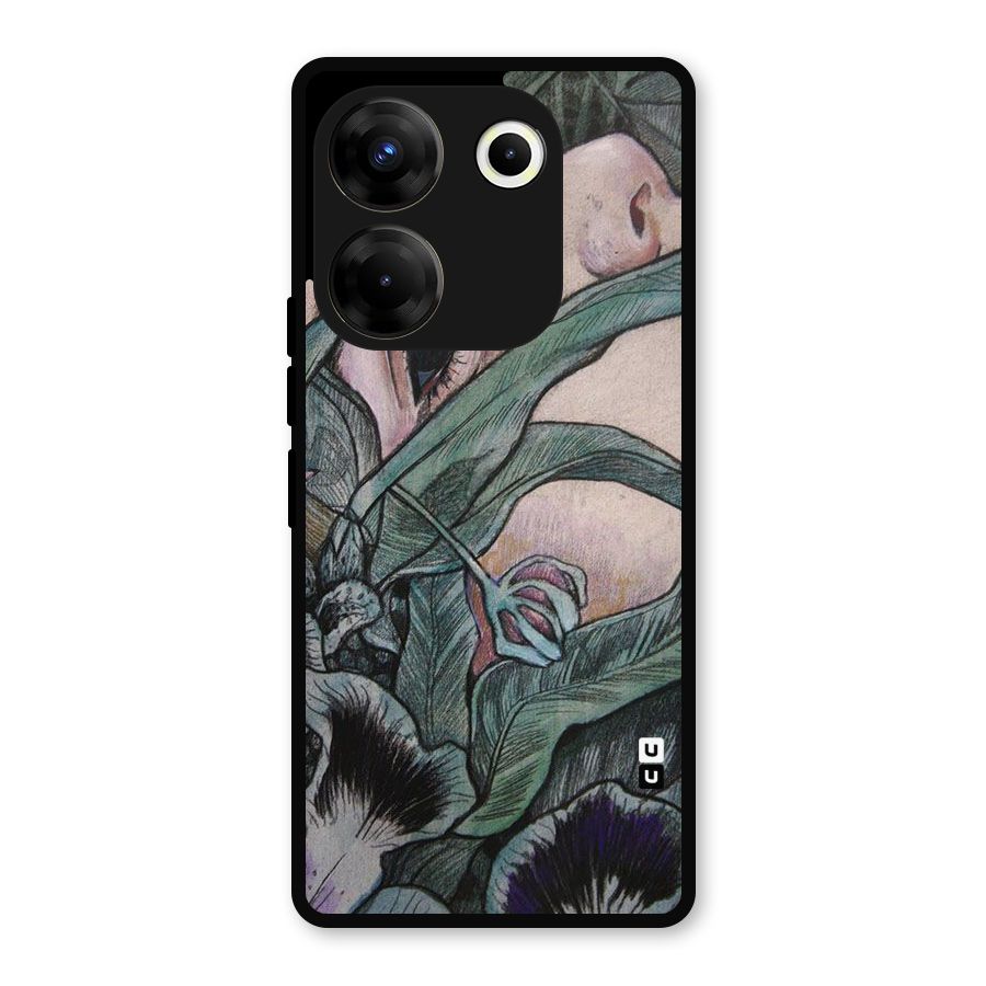 Girl Grass Art Metal Back Case for Tecno Camon 20