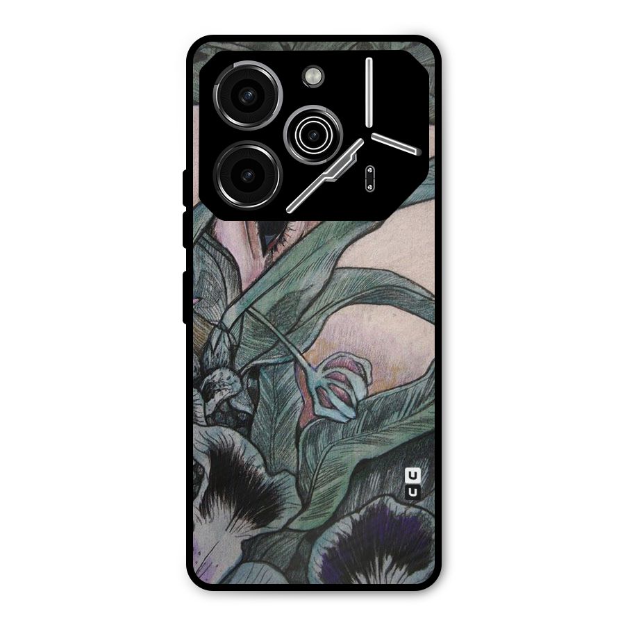 Girl Grass Art Metal Back Case for Tecno Pova 6 Pro