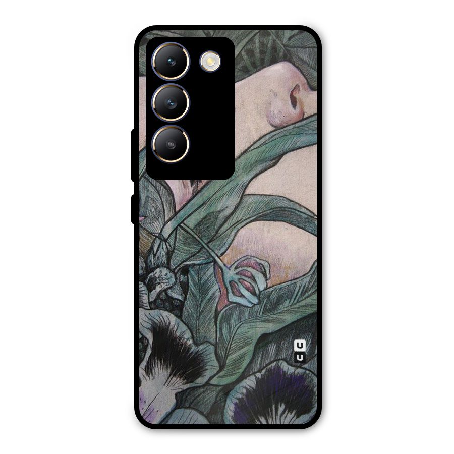 Girl Grass Art Metal Back Case for Vivo T3 5G