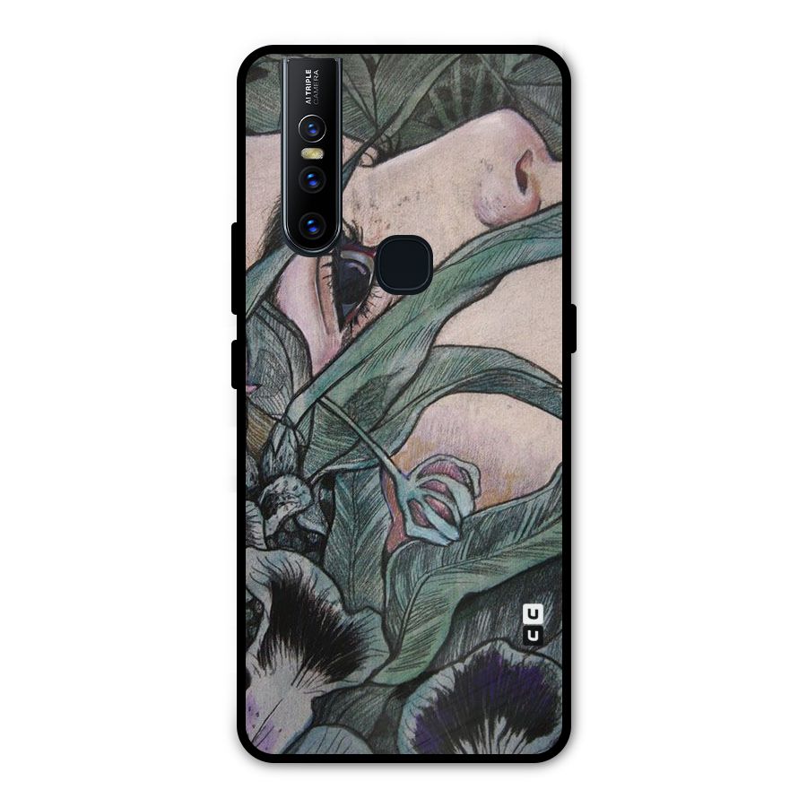 Girl Grass Art Metal Back Case for Vivo V15