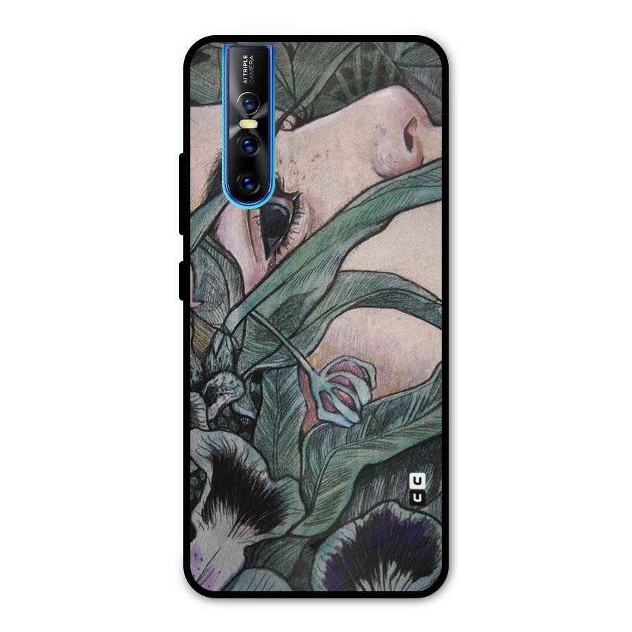 Girl Grass Art Metal Back Case for Vivo V15 Pro