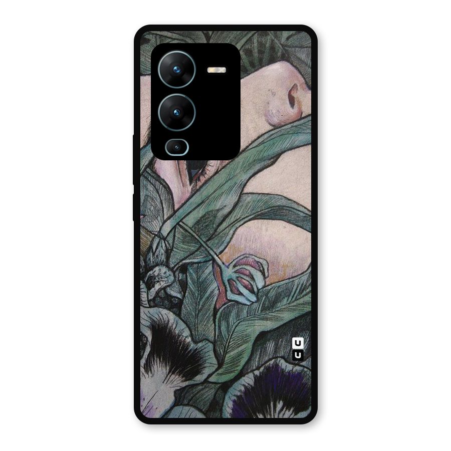Girl Grass Art Metal Back Case for Vivo V25 Pro