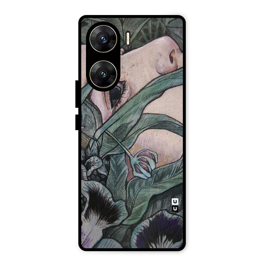 Girl Grass Art Metal Back Case for Vivo V29e