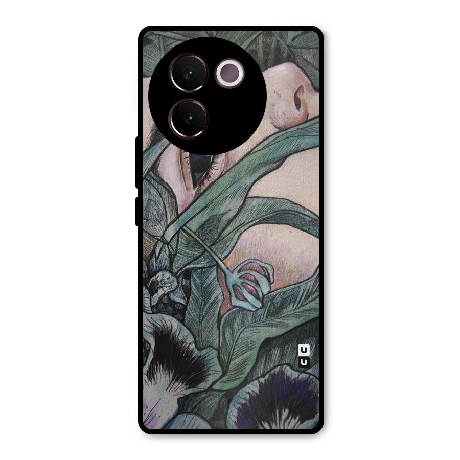 Girl Grass Art Metal Back Case for Vivo V30e