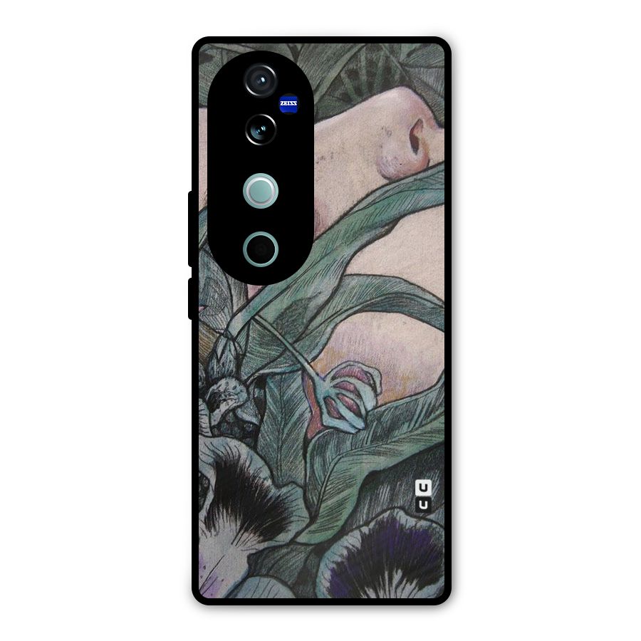 Girl Grass Art Metal Back Case for Vivo V40