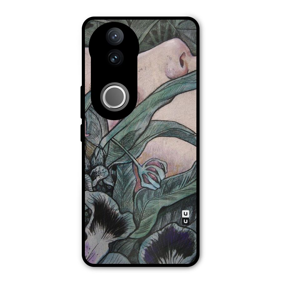 Girl Grass Art Metal Back Case for Vivo V50e