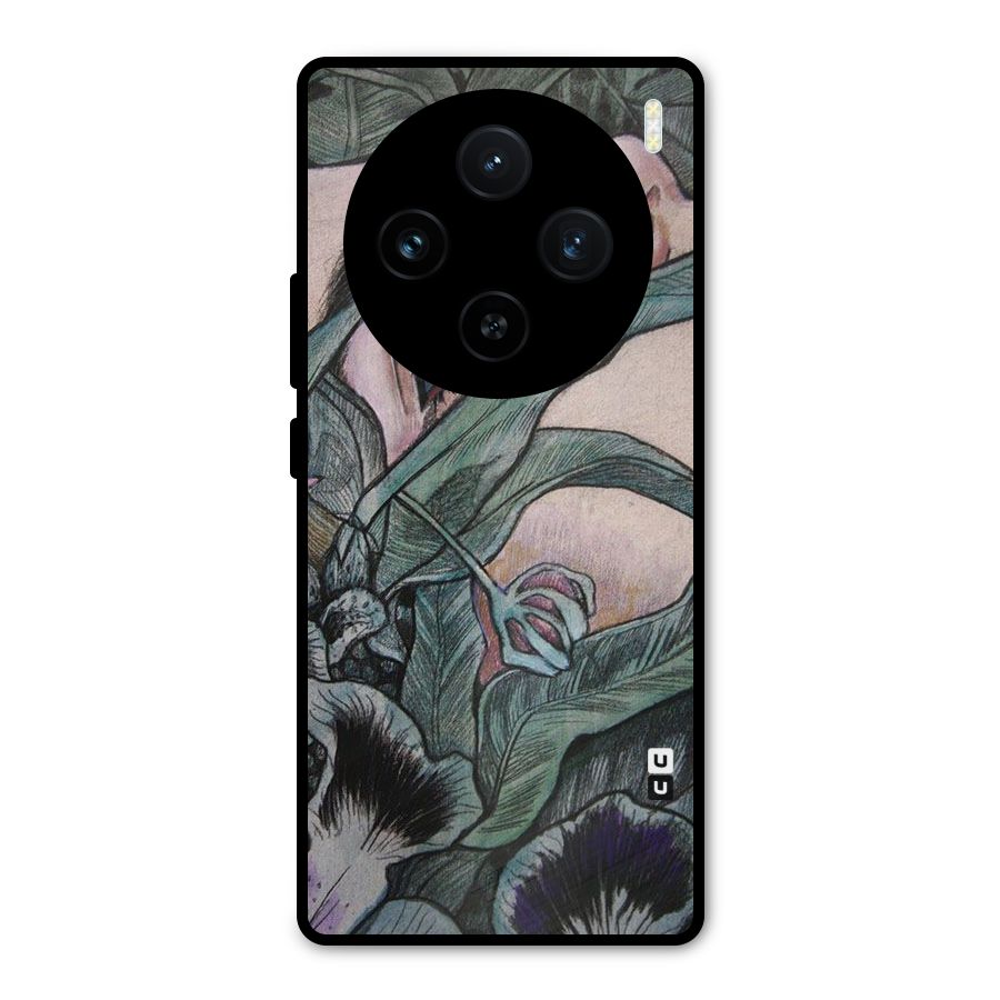Girl Grass Art Metal Back Case for Vivo X100