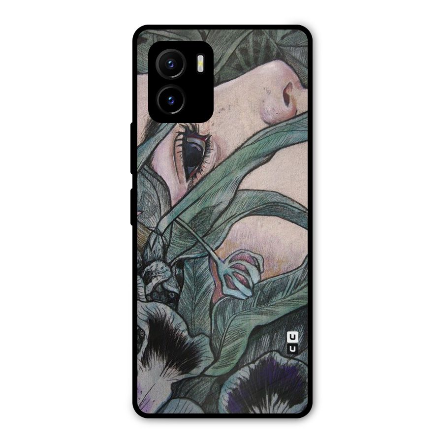 Girl Grass Art Metal Back Case for Vivo Y15s