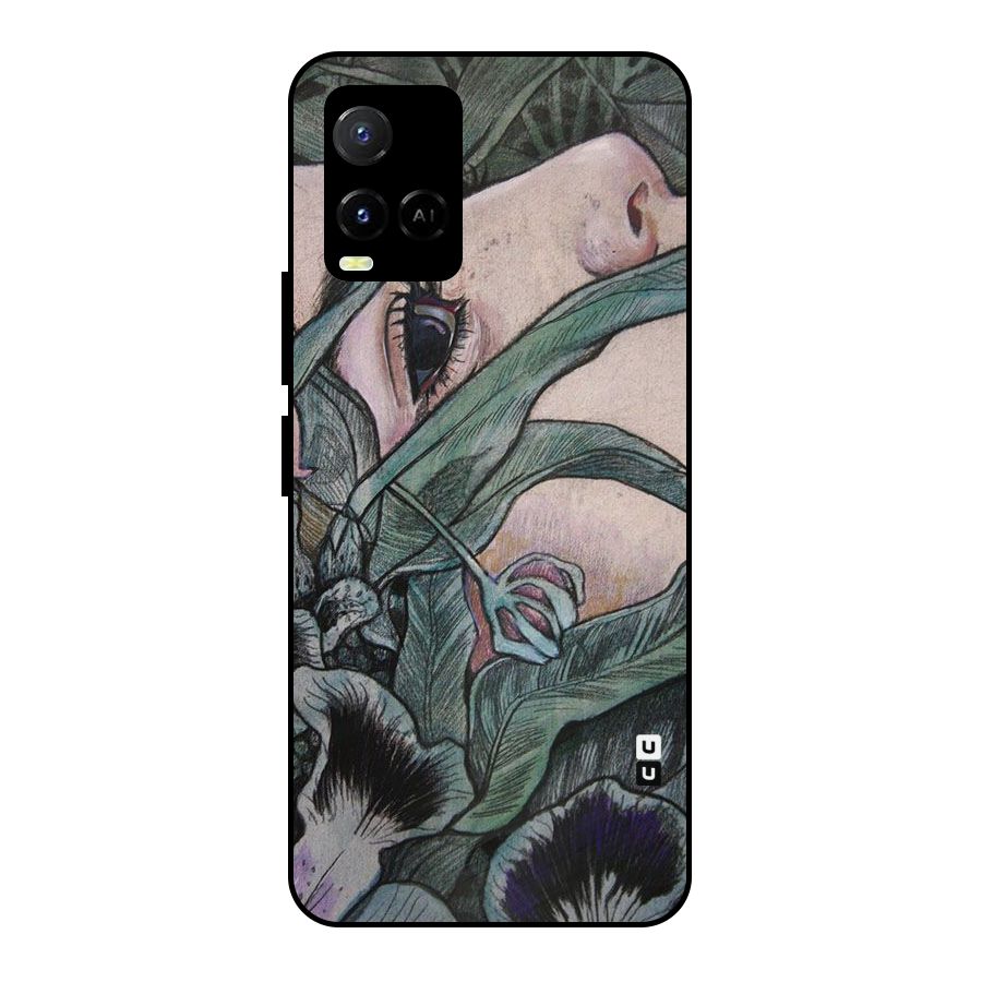 Girl Grass Art Metal Back Case for Vivo Y21