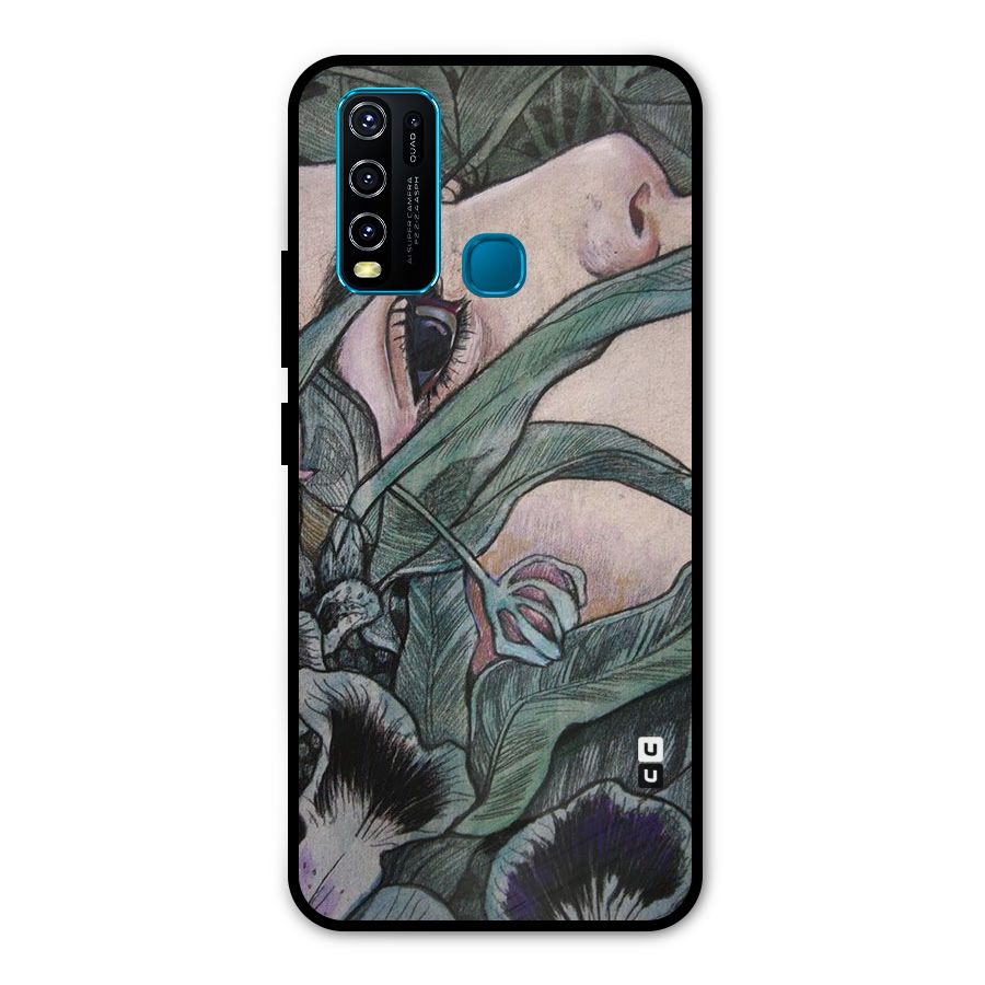 Girl Grass Art Metal Back Case for Vivo Y30