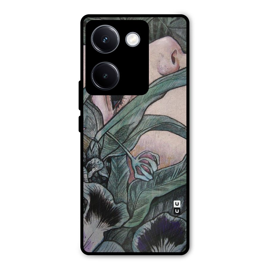 Girl Grass Art Metal Back Case for Vivo Y300 Plus