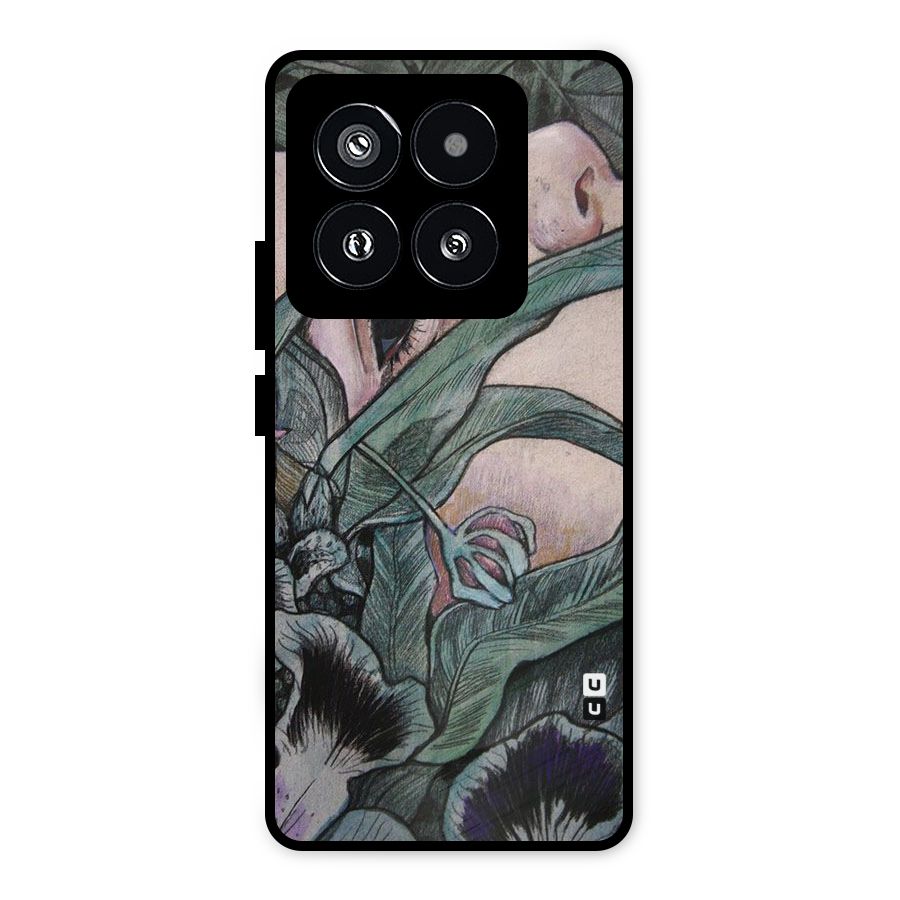 Girl Grass Art Metal Back Case for Xiaomi 14 Pro