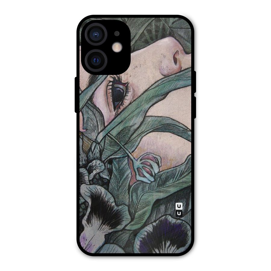 Girl Grass Art Metal Back Case for iPhone 12 Mini