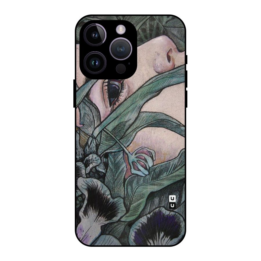 Girl Grass Art Metal Back Case for iPhone 14 Pro Max