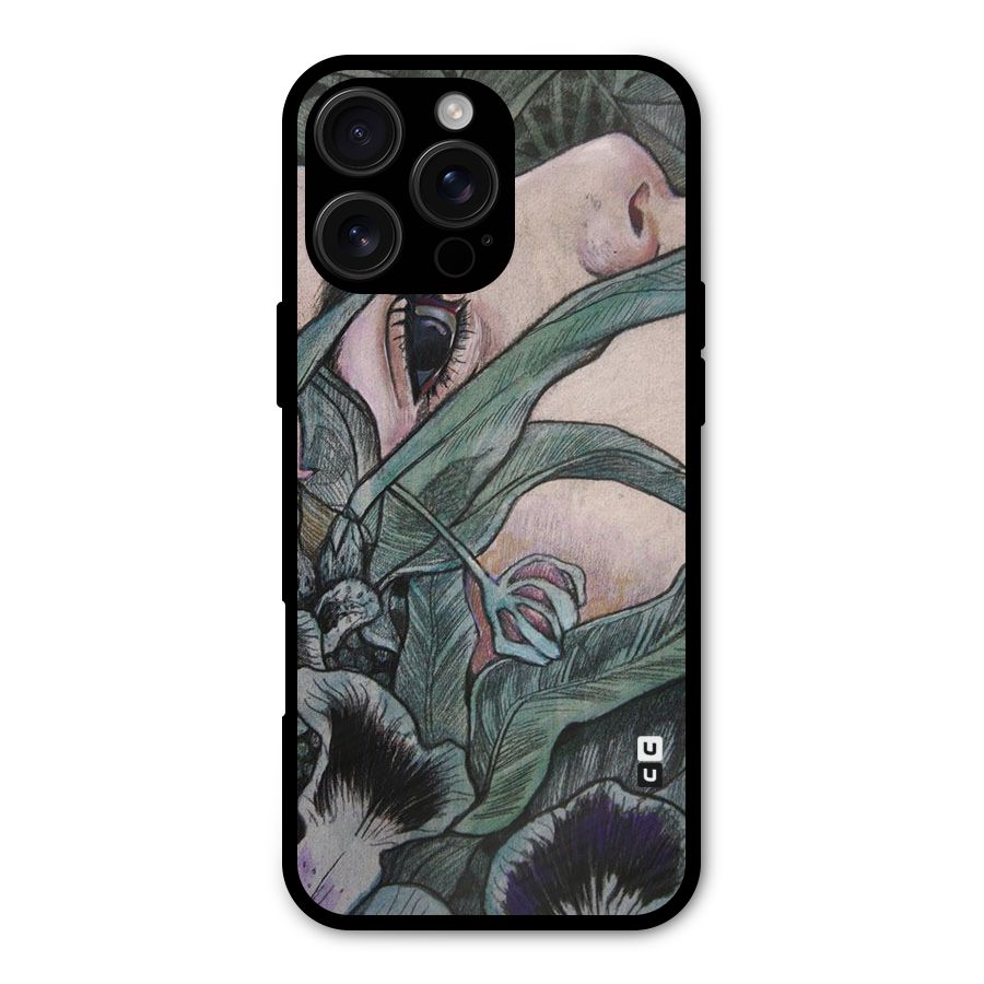 Girl Grass Art Metal Back Case for iPhone 16 Pro Max