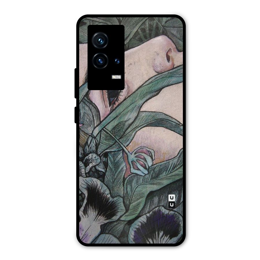 Girl Grass Art Metal Back Case for iQOO 9 5G