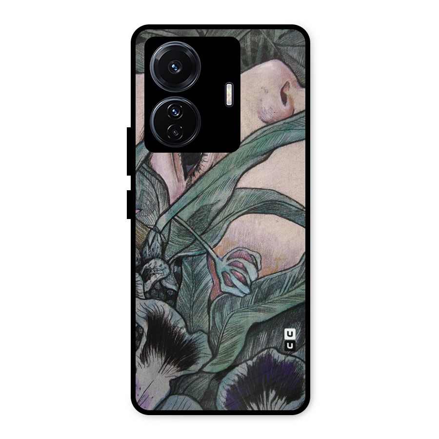 Girl Grass Art Metal Back Case for iQOO Z6