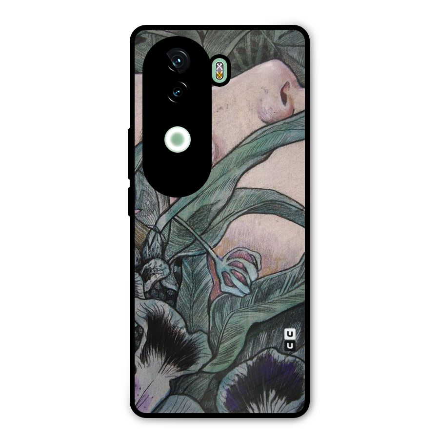 Girl Grass Art Metal Back Case for iQOO Z9s