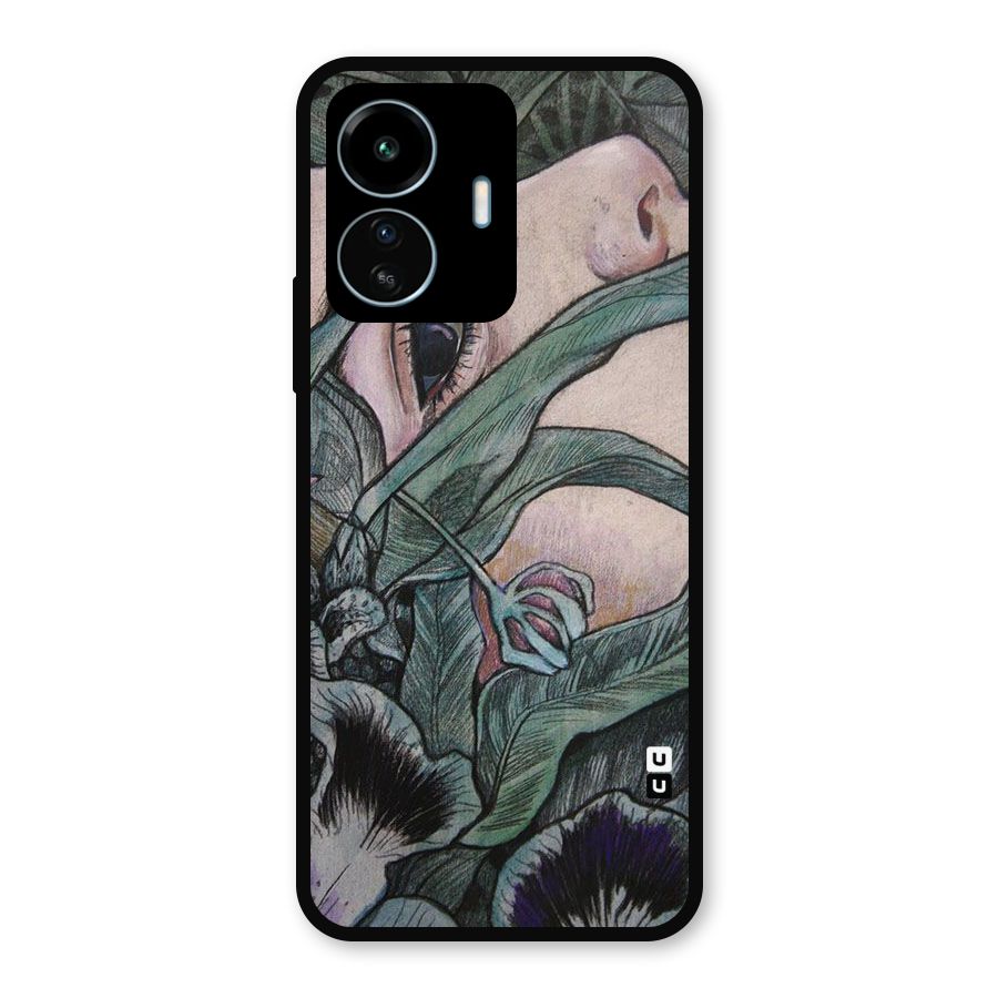 Girl Grass Art Metal Back Case for vivo iQOO Z6 Lite 5G