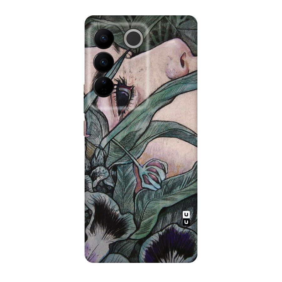Girl Grass Art Original Polycarbonate Back Case for Vivo V27