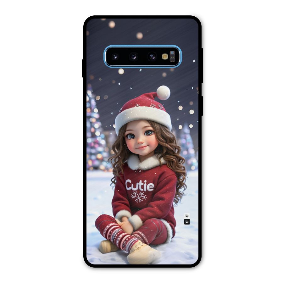 Girl In Snow Metal Back Case for Galaxy S10