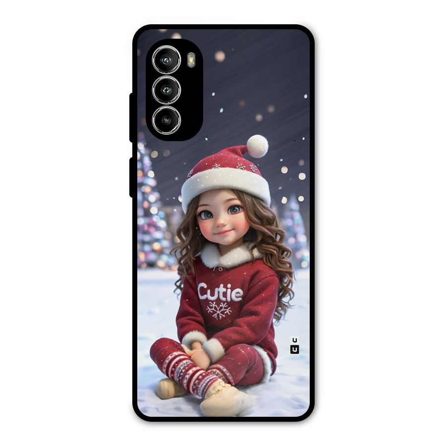 Girl In Snow Metal Back Case for Moto G52