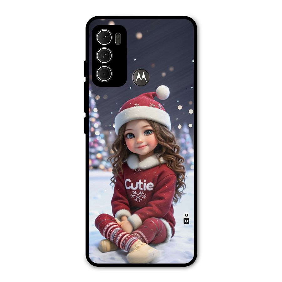 Girl In Snow Metal Back Case for Moto G60