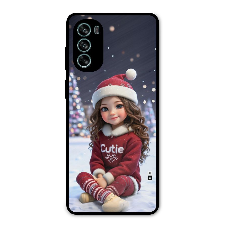 Girl In Snow Metal Back Case for Moto G62