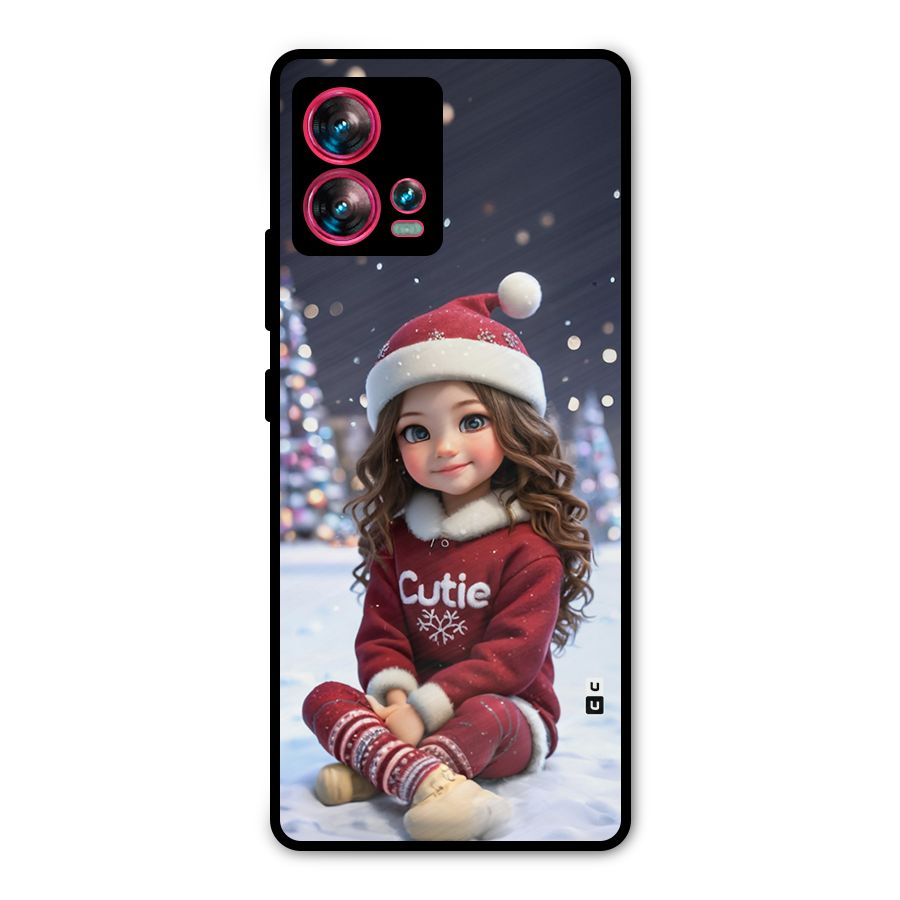 Girl In Snow Metal Back Case for Motorola Edge 30 Fusion