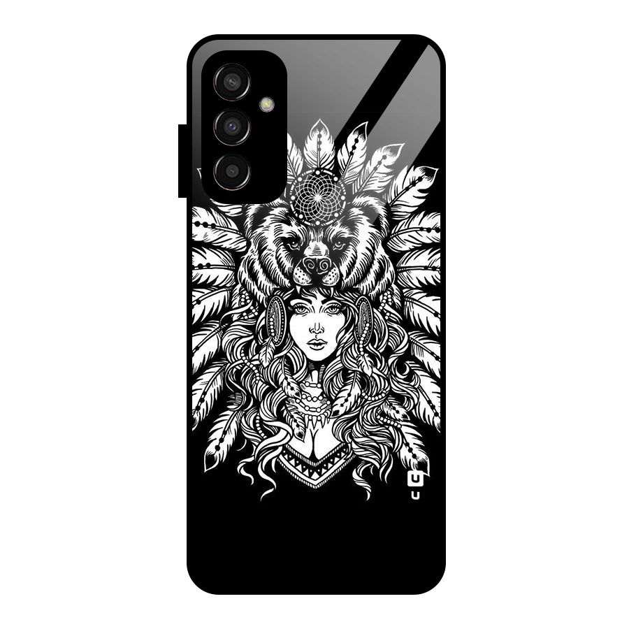 Girl Pattern Art Glass Back Case for Galaxy F13