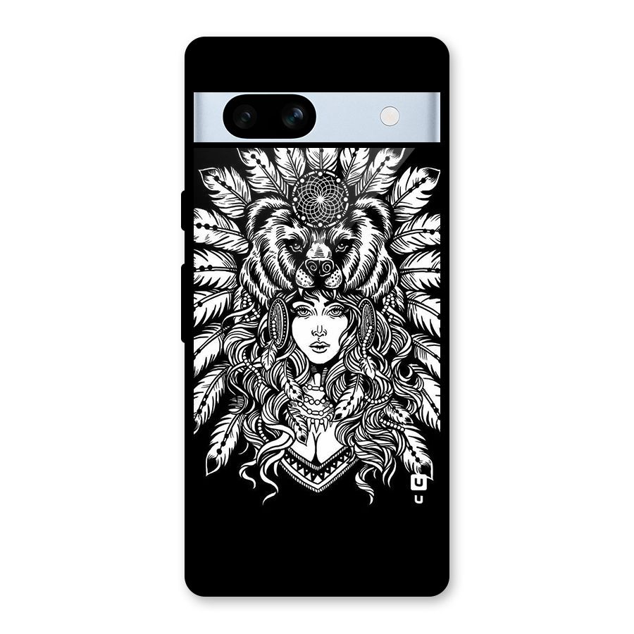 Girl Pattern Art Glass Back Case for Google Pixel 7a