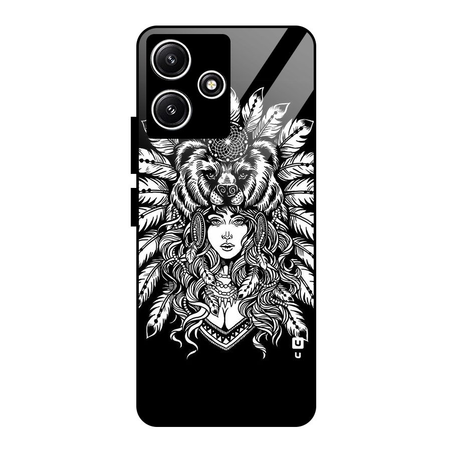 Girl Pattern Art Glass Back Case for Poco M6 Pro